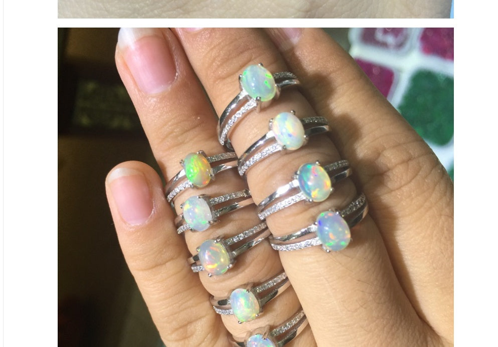 Natural Australian Opal Sterling Silver Ring GTPD Global Trending Products Direct