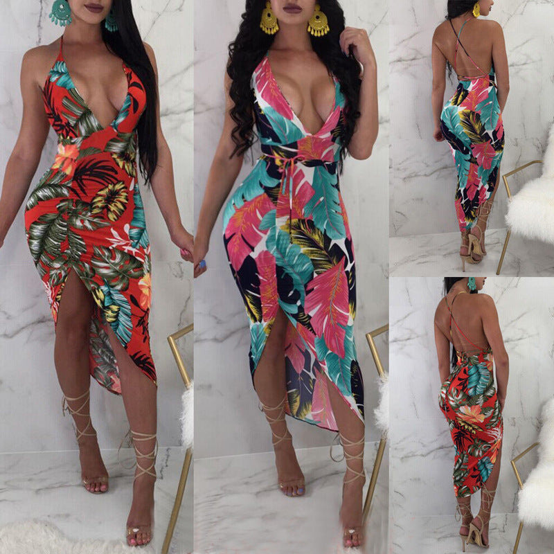 Best selling slim slimming beach casual print dress GTPD Global Trending Products Direct