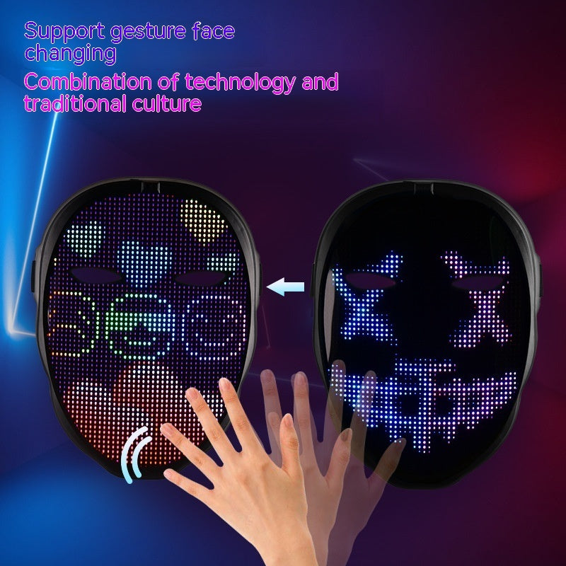 Halloween Face Masks Full Color LED Luminous Mask Face Changing Mask Party Bar Props GTPD Global Trending Products Direct