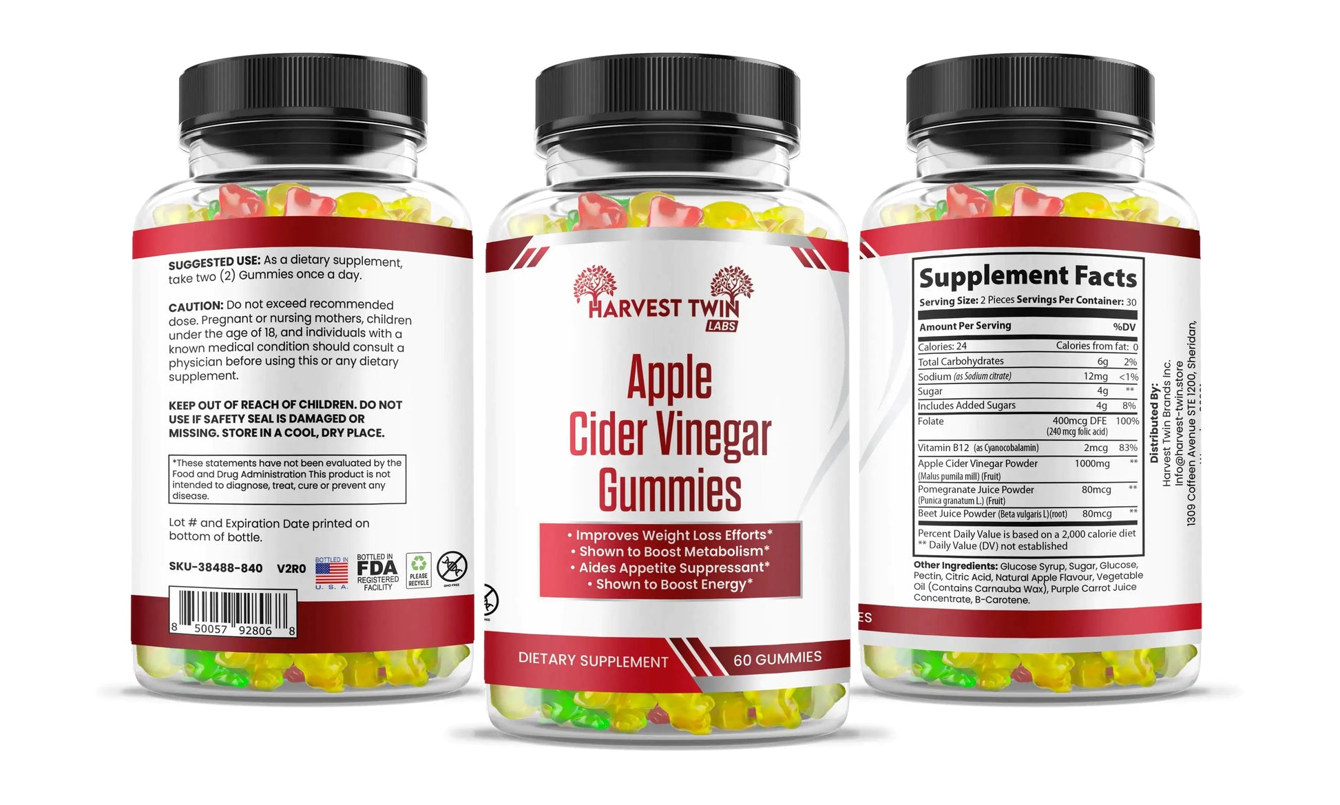 Apple Cider Vinegar Gummies for Weight Loss Support | Boost Energy & Metabolism | No Vinegar Taste GTPD Global Trending Products Direct