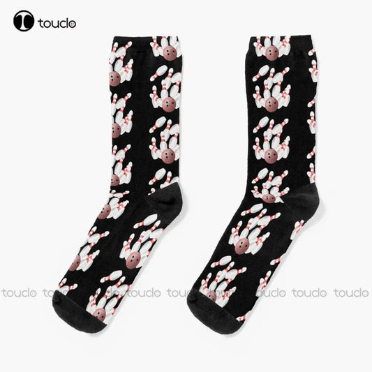 Ten-Pin Bowling Strike Socks Baseball Socks Unisex Adult Teen Youth Socks Personalized Custom 360° Digital Print GTPD Global Trending Products Direct