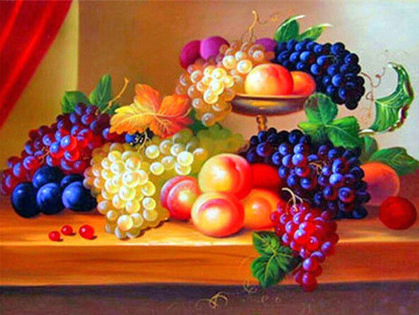 5D Diamond Painting Fruit Cross Stitch Mosaic Diamond Embroidery Full Round Picture Of Rhinestone Kitchen Home Decor Gift GTPD Global Trending Products Direct
