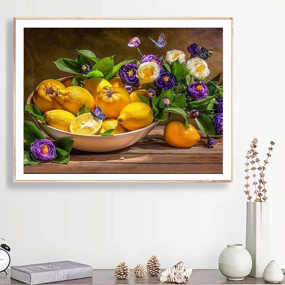 5D Diamond Painting Fruit Cross Stitch Mosaic Diamond Embroidery Full Round Picture Of Rhinestone Kitchen Home Decor Gift