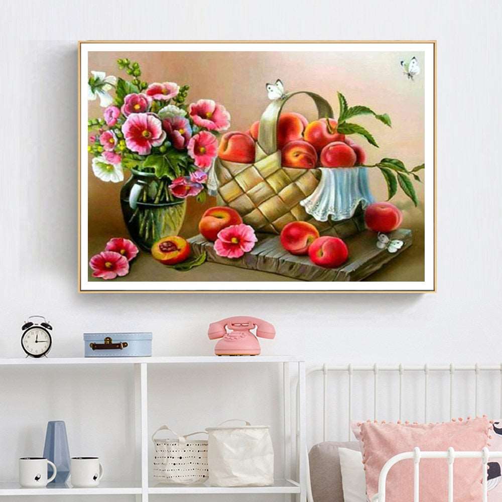 5D Diamond Painting Fruit Cross Stitch Mosaic Diamond Embroidery Full Round Picture Of Rhinestone Kitchen Home Decor Gift