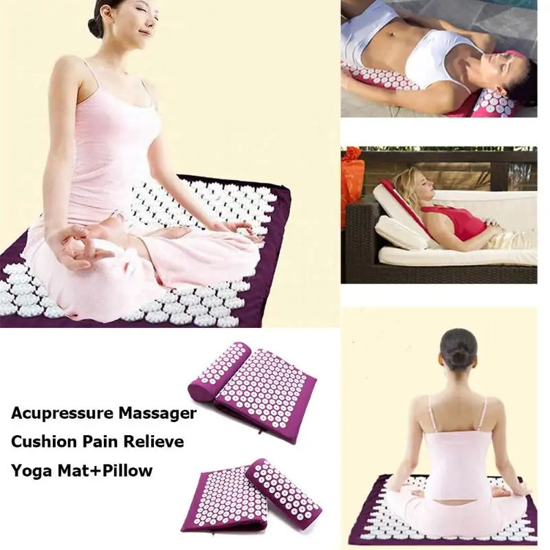 Acupressure Spike Massage Yoga Mat with Pillow GTPD Global Trending Products Direct