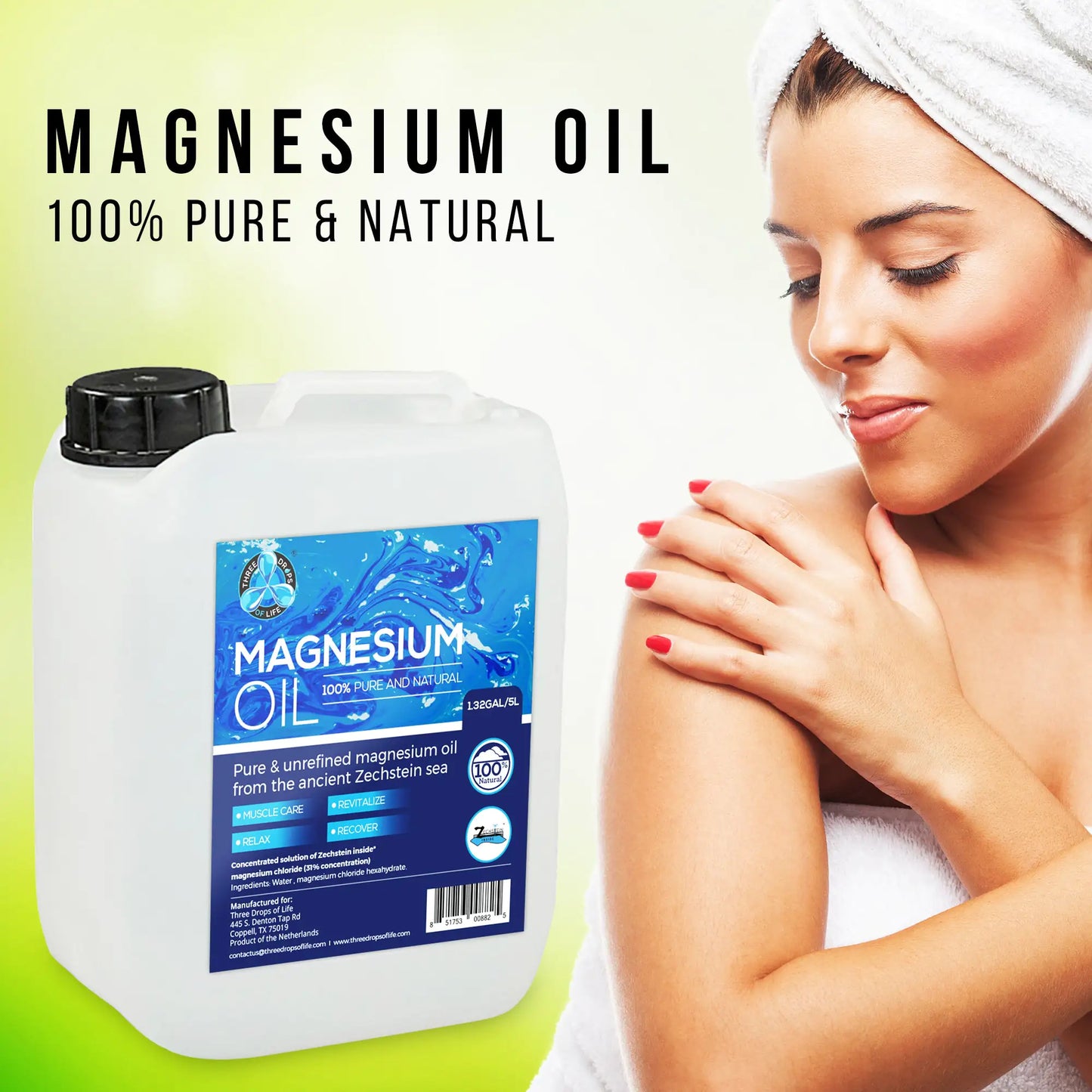 Magnesium Oil - 1.32Gal/5L GTPD Global Trending Products Direct