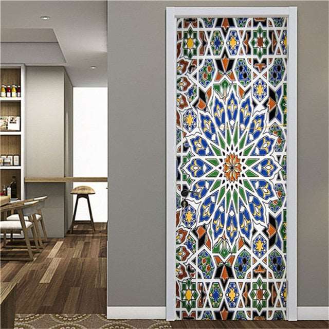 Door Fashion Home Decoration Self Stick Wallpaper Waterproof Renovation Art Poster