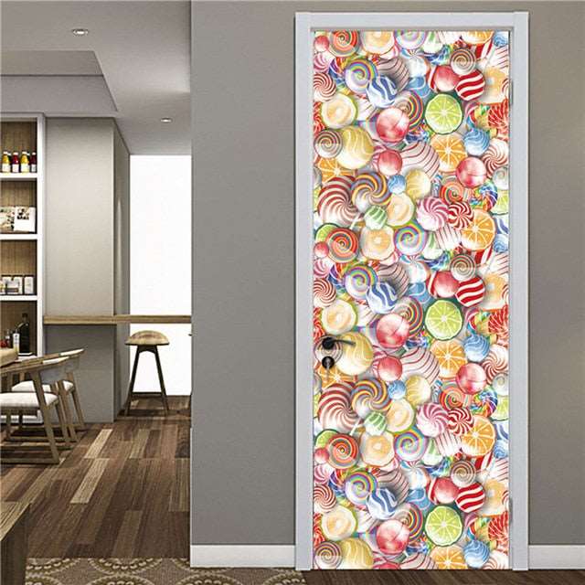 Door Fashion Home Decoration Self Stick Wallpaper Waterproof Renovation Art Poster