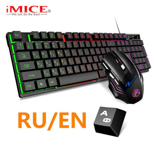 Gaming Keyboard RGB Backlit Keyboard With Silent Gaming Mouse Set Keyboard Mouse Gamer Kit For Computer Game PC Laptop