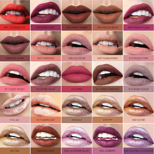 Lipgloss 25 color Waterproof Matte