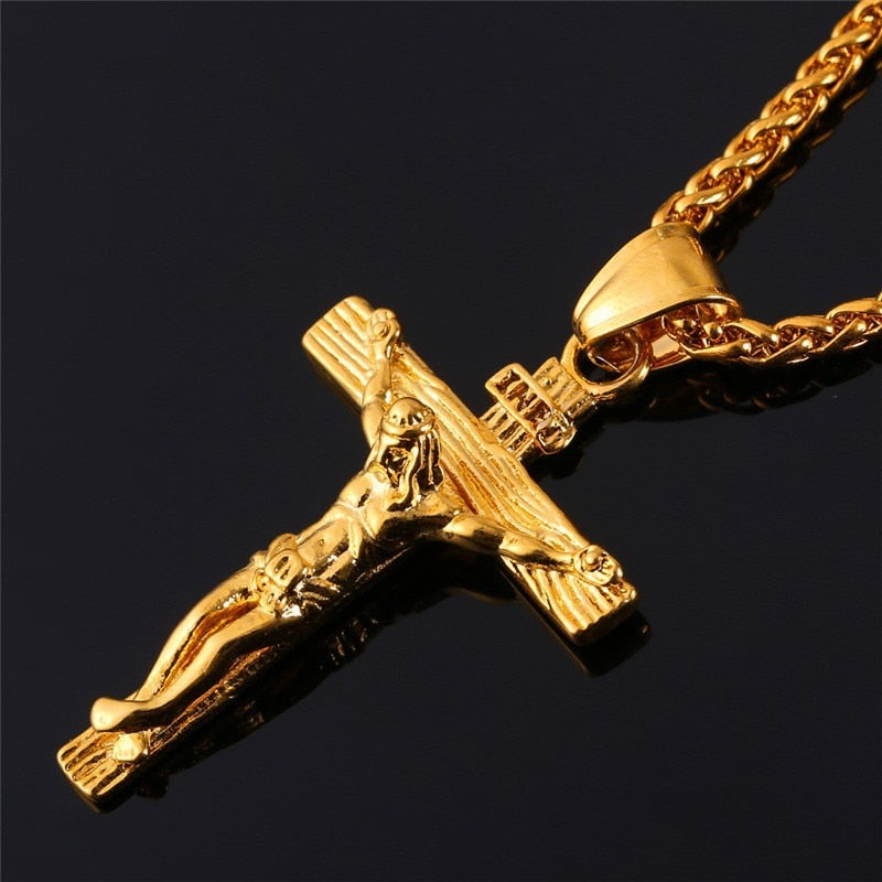 Necklace Religious Jesus Cross Men Women Fashion Gold and Silver Cross Pendent GTPD Global Trending Product Direct