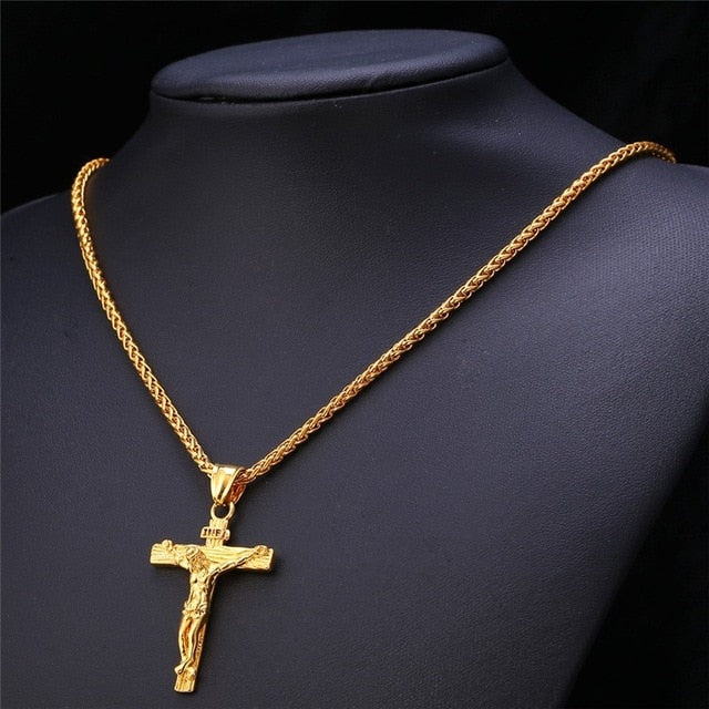 Necklace Religious Jesus Cross Men Women Fashion Gold and Silver Cross Pendent GTPD Global Trending Product Direct