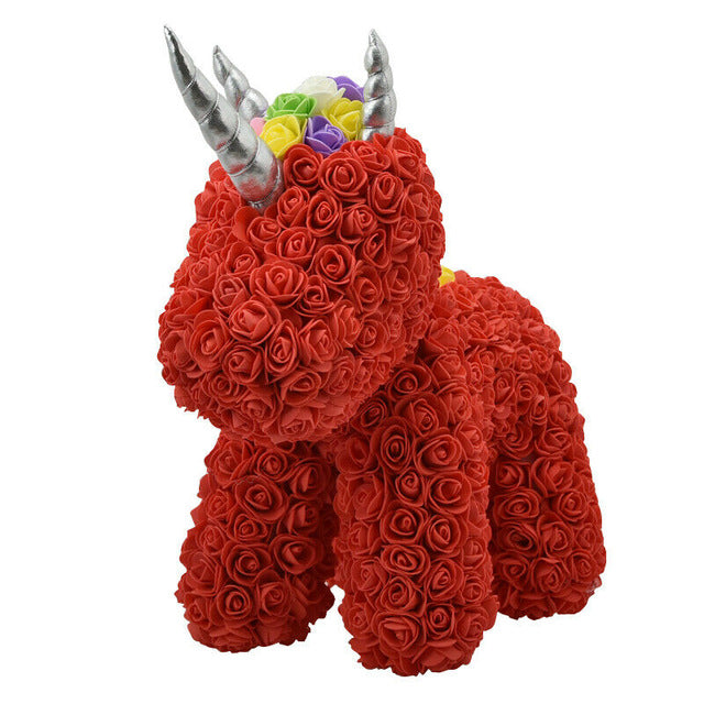 Valentine or Romantic Gift Teddy Bear or Unicorn Rose Flower Gift or Artificial Decoration GTPD Global Trending Product Direct
