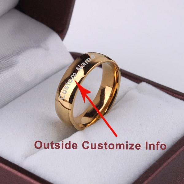 Customized engraved Name Signet Ring Glossy 316l Stainless Steel ring men or women GTPD Global Trending Products Direct