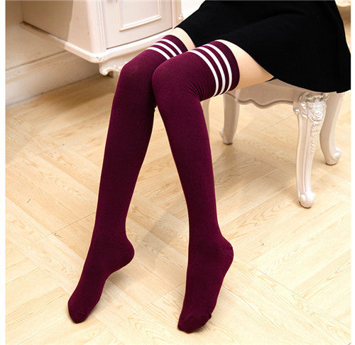 Women Warm Long Socks New Fashion Striped Knee Socks Girls GTPD Global Trending Products Direct