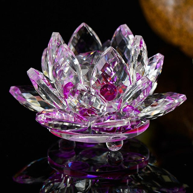 Lotus Flower Quartz Crystal Fengshui Ornaments or Figurines Wedding Party Decor Gifts GTPD Global Trending Product Direct