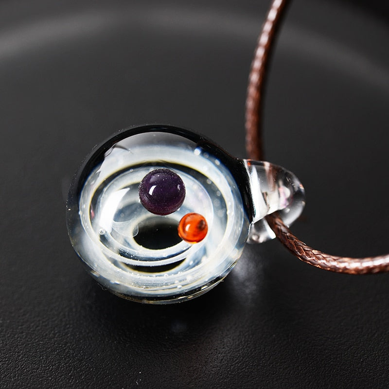 Necklace Nebula Cosmic Handmade Galaxy Glass Pendant with Rope Lucky Men Women Couple Jewellery GTPD Global Trending Product Direct