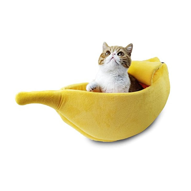 Cat Dog Banana Bed House Cozy Kennel Warm Portable Pet Basket GTPD Global Trending Products Direct